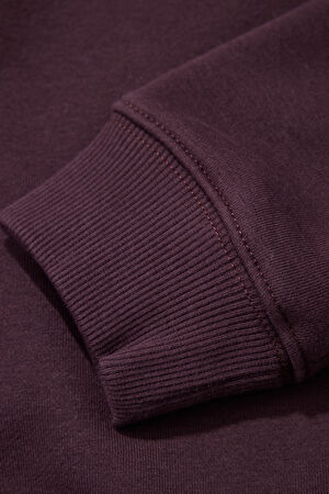 Bordo Relax Kalıp Bisiklet Yaka Sweatshirt_4