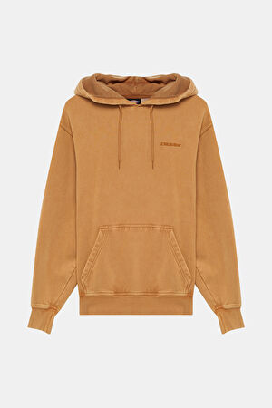 Turuncu Relax Kalıp Kapüşonlu Sweatshirt_3