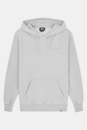 Açık Gri Relax Kalıp Kapuşonlu Sweatshirt