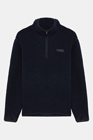 Lacivert Dik Yaka Sweatshirt