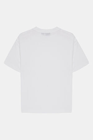 Dar Kalıp Beyaz O Yaka T-Shirt_2