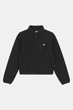 Siyah Relax Kalıp Dik Yaka Sweatshirt