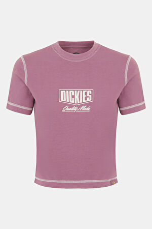 Pembe O Yaka Baskılı T-Shirt