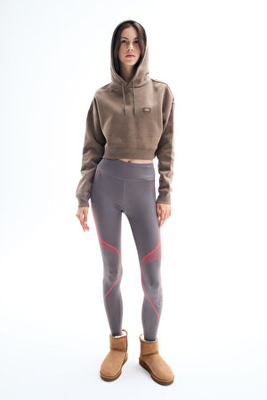 Kahve Relax Kalıp Kapüşonlu Sweatshirt