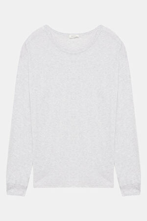 Gri Bisiklet Yaka T-Shirt
