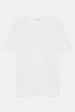 Relax Kalıp Beyaz Bisiklet Yaka T-Shirt