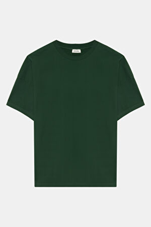 Oversize Haki Bisiklet Yaka T-Shirt