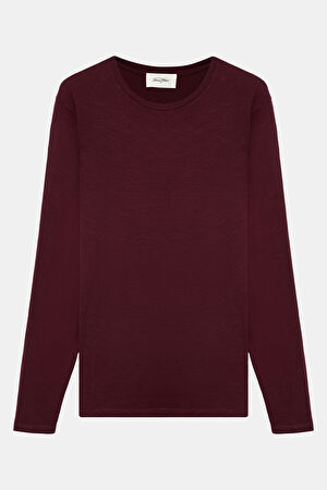 Bordo Bisiklet Yaka T-Shirt