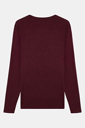 Bordo Bisiklet Yaka T-Shirt_2