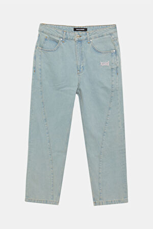 Oversize Açık Mavi Bol Paça Jean Pantolon