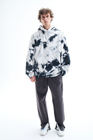 Çok Renkli Relax Kalıp Kapuşonlu Sweatshirt