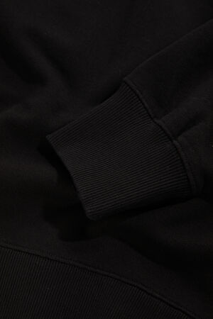 Siyah Relax Kalıp Bisiklet Yaka Sweatshirt_4
