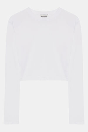 Beyaz Dik Yaka T-Shirt