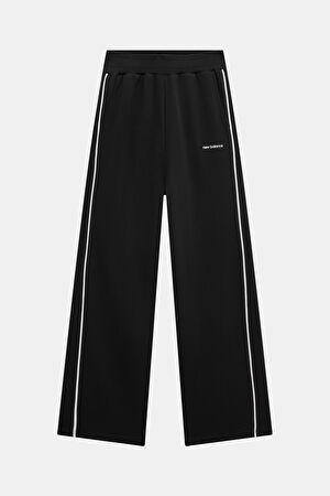 Siyah Boru Paça Spor Pantolon