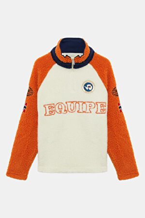Çok Renkli Relax Kalıp Dik Yaka Sweatshirt