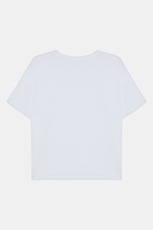 Beyaz Kayık Yaka T-Shirt_2