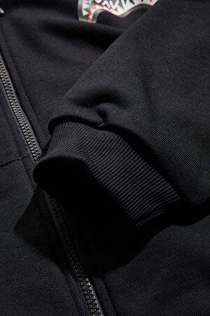 Siyah Relax Kalıp Kapüşonlu Sweatshirt_4