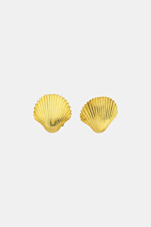 Shell Altın Kaplama Küpe