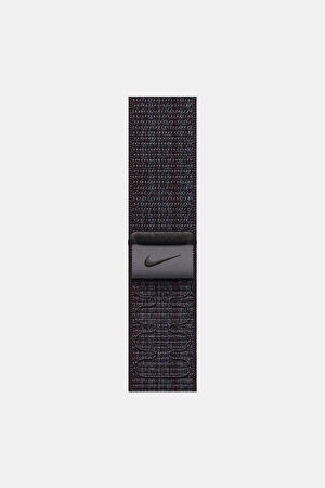 Apple Watch 45 mm Siyah/Mavi Nike Spor Loop Kordon