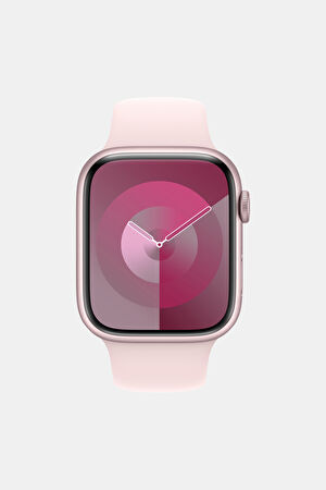 9 GPS 45 mm Pembe Alüminyum Kasa ve Uçuk Pembe Spor Kordon