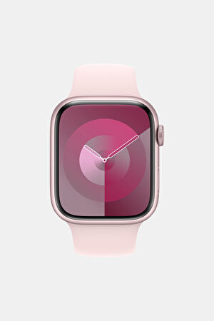 9 GPS 41mm Pembe Alüminyum Kasa ve Uçuk Pembe Spor Kordon