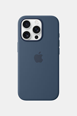 iPhone 16 Pro Silicone Case MagSafe Özellikli Denim Telefon Kılıfı