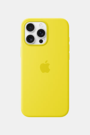 iPhone 16 Pro Max Silicone Case MagSafe Özellikli Sarı Telefon Kılıfı