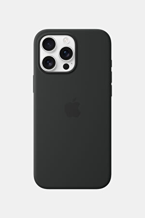 iPhone 16 Pro Max Silicone Case MagSafe Özellikli Siyah Telefon Kılıfı