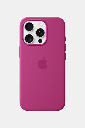 iPhone 16 Pro Silicone Case MagSafe Özellikli Fuşya Telefon Kılıfı