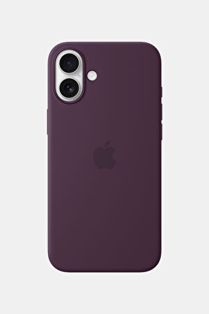 iPhone 16 Plus Silicone Case MagSafe Özellikli Mor Telefon Kılıfı