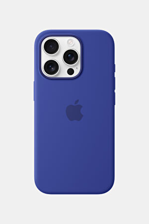 iPhone 16 Pro Silicone Case MagSafe Özellikli Mavi Telefon Kılıfı