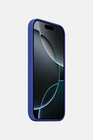 iPhone 16 Pro Silicone Case MagSafe Özellikli Mavi Telefon Kılıfı_2