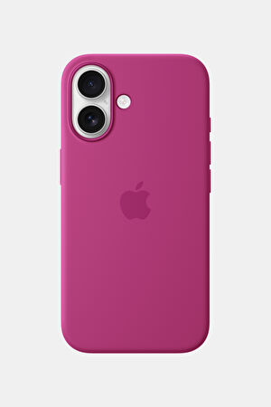 iPhone 16 Silicone Case MagSafe Özellikli Fuşya Telefon Kılıfı