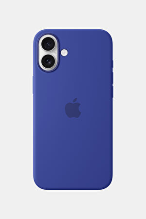 iPhone 16 Plus Silicone Case MagSafe Özellikli Mavi Telefon Kılıfı