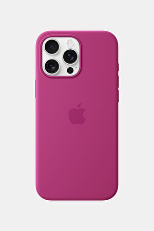 iPhone 16 Pro Max Silicone Case MagSafe Özellikli Fuşya Telefon Kılıfı
