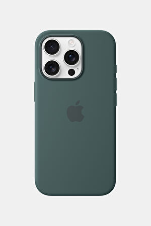 iPhone 16 Pro Silicone Case MagSafe Özellikli Yeşil Telefon Kılıfı