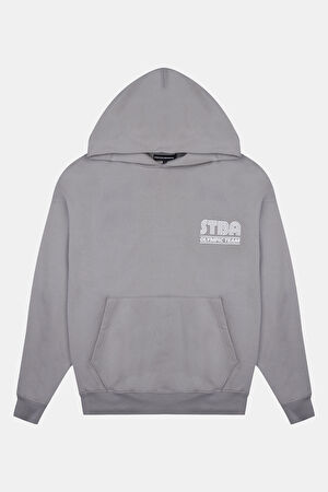 Equus Olimpica Gri Relax Kalıp Kapüşonlu Sweatshirt