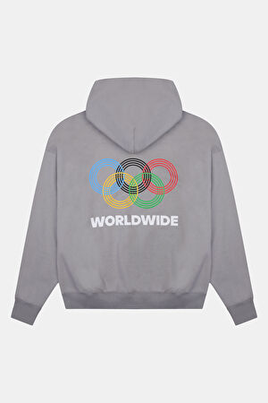 Equus Olimpica Gri Relax Kalıp Kapüşonlu Sweatshirt_2