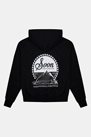 Siyah Relax Kalıp Kapüşonlu Sweatshirt_2