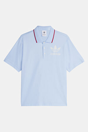 X Wales Bonner Relax Kalıp Açık Mavi Polo Yaka T-Shirt