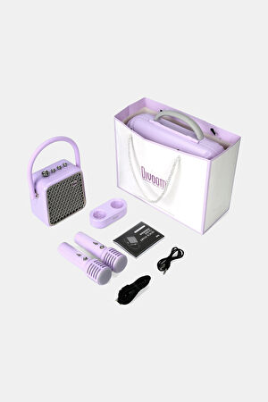 SongBird-SE Lila Çift Mikrofonlu 18W Bluetooth Hoparlör_9