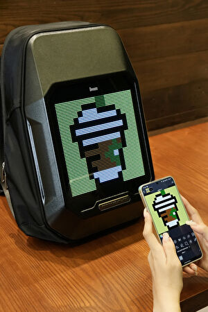 Pixoo Cyberbag Siyah Piksel Led Ekranlı Sırt Çantası_16
