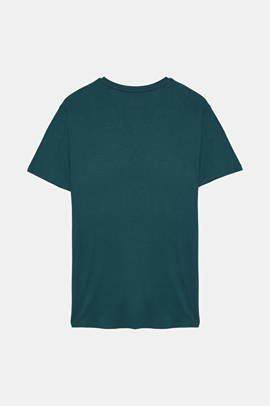 Petrol V Yaka T-Shirt 2