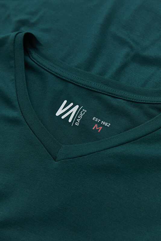 Petrol V Yaka T-Shirt 4
