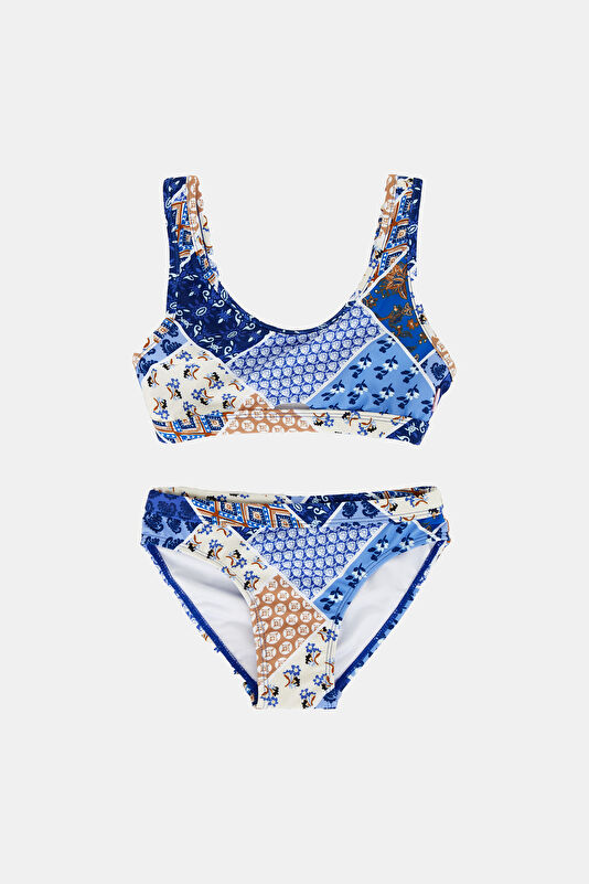 Blue Design Filled Bikini