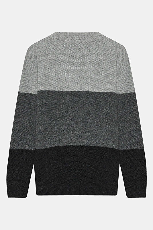 Multicolored Striped Pattern Viscose/Wool Men's Sweater 2