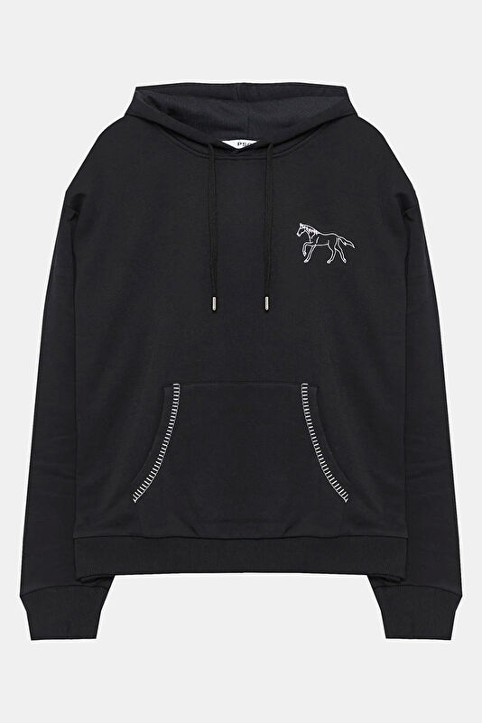 Men's Black Hooded Sweatshirt