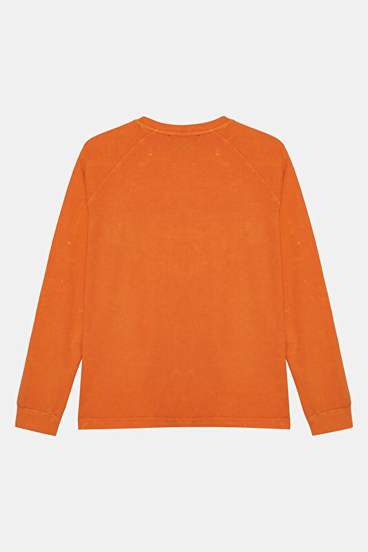 Orange Printed Bicycle Collar Tshirt 2