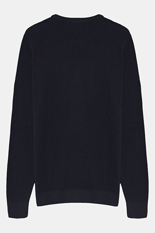 Navy Blue Knitted Men's Sweater 2