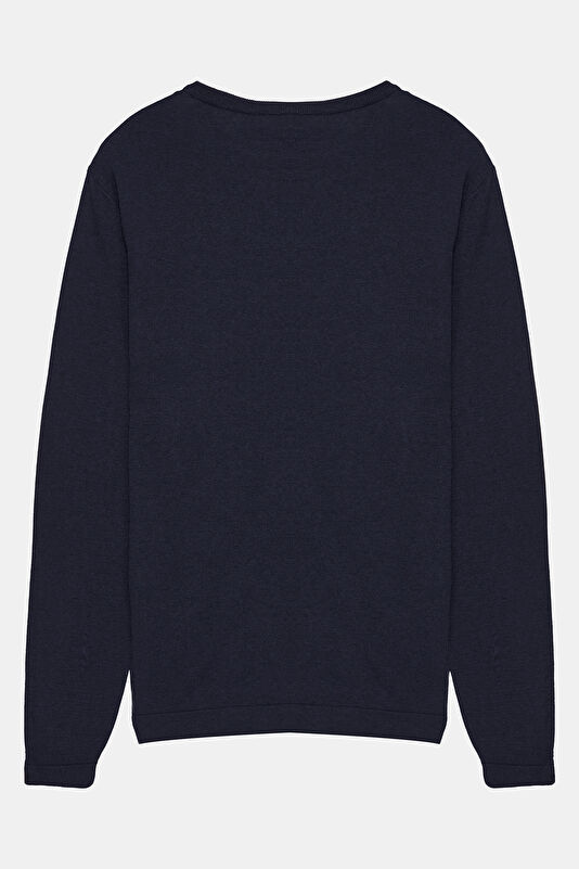 Dark Navy Knitted Men's Sweater 2